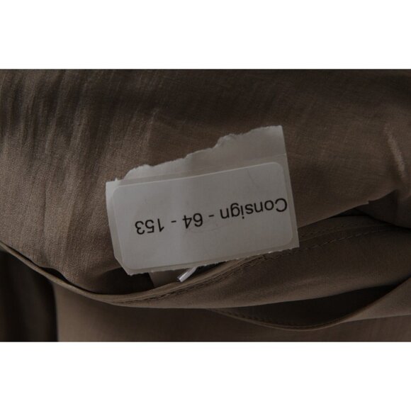 Brunello Cucinelli Womens Wide Zipped Pants US 8 IT 44 Brown Silk Flowy Trousers - Picture 14 of 14